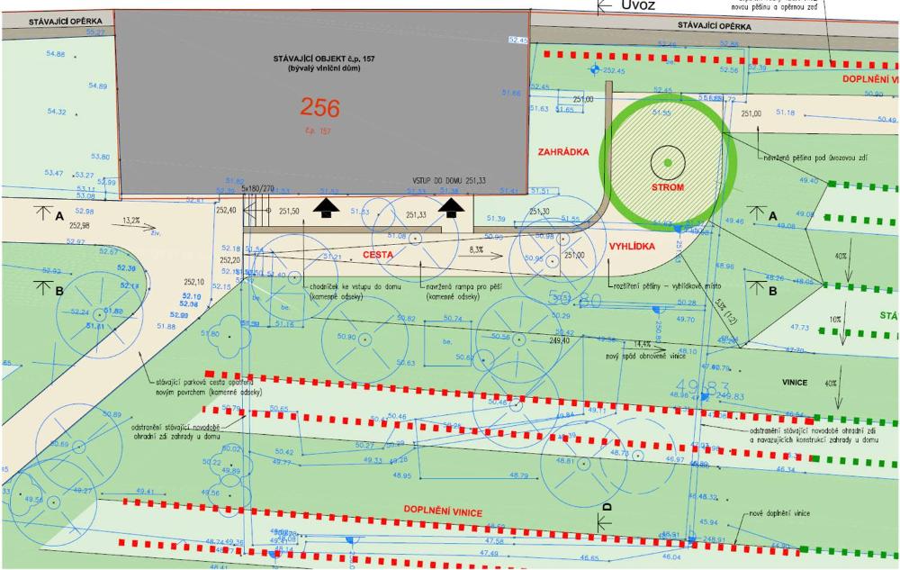 3006568_Revitalizace a zpřístupnění vinice ve Velké strahovské zahradě - výkresová dokumentace navrh. úprav