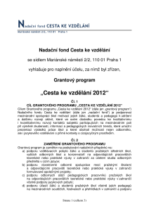 2012 Grantový program Cesta ke vzdělání