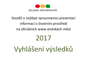 Soutěž Zelená informacím 2017, prezentace výsledků (PDF)