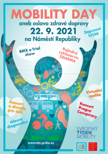 MOBILITY DAY aneb oslava zdravé dopravy na Náměstí republiky, 2021, leták (pdf)