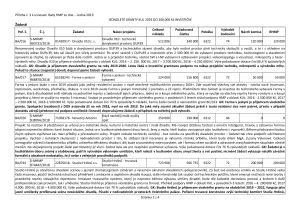 Návrh na přiznání jednoletých grantů do 200 000 Kč. investiční