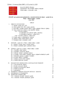 Zásady pro poskytování jednoletých a víceletých dotací - grantů hl. m. Prahy v oblasti kultury a umění v roce 2021