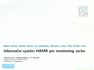 workshop 62022, HAMR (hydrologie, agronomie, meteorologie a retence)