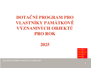 Ze semináře - Prezentace pro žádost o dotaci_2025