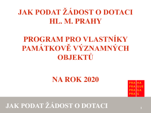 Pokyny ke zpracování žádosti 2020