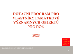 Informace o účelu a podmínkách dotačního programu