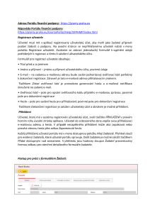 podání Žádosti v elektronické podobě v Informačním systému finančních podpor HMP, návod