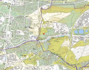 piknikové místo v areálu zdraví Motol - Řepy, orientační mapa