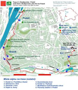 trasa č.3 - Budějovická-Podolí, orientační mapa (2479 x 2846 pxl, jpeg)