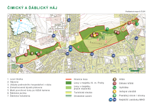 orientační mapa - Čimický a Ďáblický háj, 2017