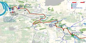 trasa č.23 - podél Rokytky, orientační mapa podrobná, úsek 2 (za  Běchovicemi)