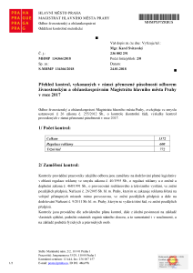 Přehled kontrol, vykonaných v rámci přenesené působnosti odborem živnostenským a občanskosprávním Magistrátu hlavního města Prahy v roce 2017