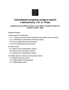 3400847_Celoměstské programy podpory sportu a tělovýchovy v hl. m. Praze 2018 - 2020 (programy I. - IV.)