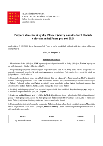Podpora zkvalitnění výuky tělesné výchovy na základních školách  v hlavním městě Praze pro rok 2024