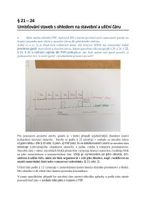 § 21 &#8211; 24 Umísťování staveb s ohledem na stavební a uliční čáru