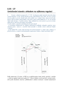§ 25 &#8211; 27 Umísťování staveb s ohledem na výškovou regulaci