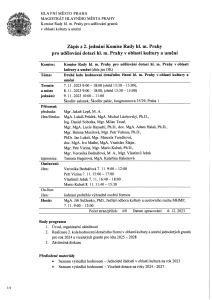Zápis z jednání Komise Rady hl. m. Prahy pro udělování dotací v oblasti kultury a umění ze dne 7.11. -9.11.