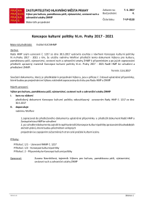 Koncepce kulturní politiky hl.m. Prahy 2017 - 2021