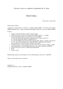 Pozvánka na jednání výboru, které se koná dne 18. 4. 2023