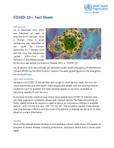 COVID-19 &#8211; Fact Sheet