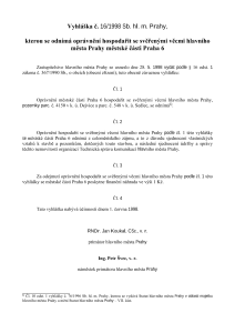 obecně závazná vyhláška č. 16/1998 Sb. hl. m. Prahy