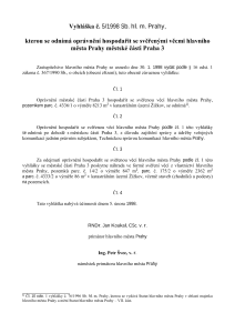 obecně závazná vyhláška č. 5/1998 Sb. hl. m. Prahy