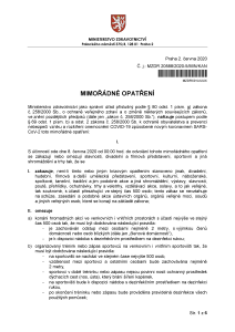 Mimořádné opatření Ministerstva zdravotnictví k omezení počtu osob (účinné od 8. 6. 2020)