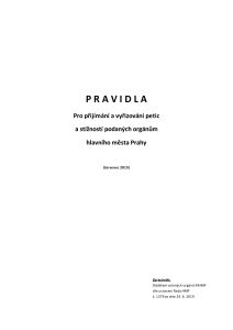 Pravidla pro přijímání a vyřizování petic a stížností podaných orgánům hlavního města Prahy