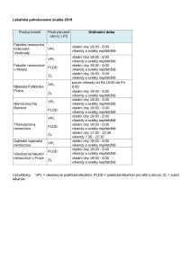 Lékařská pohotovostní služba v hl. m. Praze v roce 2019