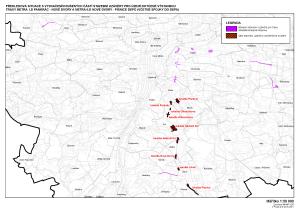 Přehledová mapa s vyznačením rušených částí stavební uzávěry pro trasy městské kolejové dopravy