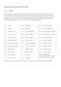 Informační tour - harmonogram