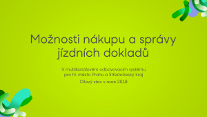 Možnosti nákupu a správy jízdních dokladů