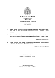 Výstup z jednání Krizového štábu hl. m. Prahy 29. 4. 2020