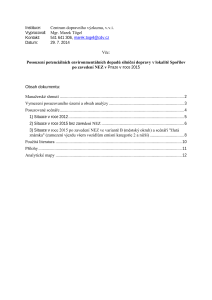 Posouzení potenciálních environmentálních dopadů silniční dopravy v lokalitě Spořilov po zavedení NEZ v Praze v roce 2015