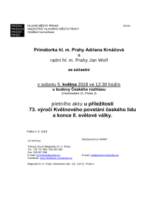 Pietní akt u příležitosti 73. výročí Květnového povstání českého lidu a konce II. světové války