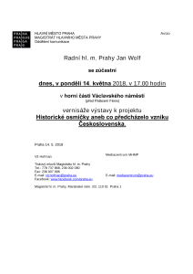 Vernisáž výstavy k projektu Historické osmičky aneb co předcházelo vzniku Československa