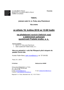 Představení nových čistících vozů s elektrickým pohonem společnosti Pražské služby, a. s.