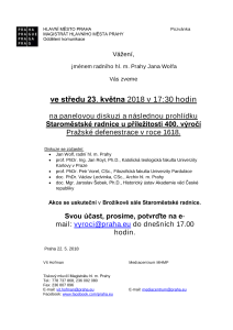 2688633_Panelová diskuze a prohlídka Staroměstské radnice u příležitosti 400. výročí Pražské defenestrace v roce 1618