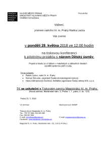 Tisková konference k pilotnímu projektu s názvem Dětský úsměv