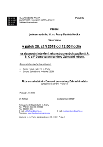 Slavnostní otevření rekonstruovaných pavilonů A, B, C a F Domova pro seniory Zahradní město