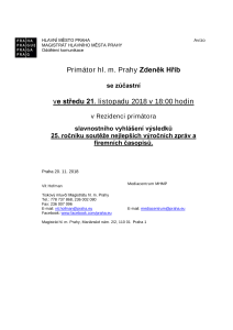 Slavnostní vyhlášení výsledků 25. ročníku soutěže nejlepších výročních zpráv a firemních časopisů