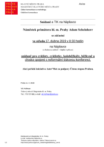 Snídaně pro cyklisty, cyklistky, koloběžkáře, běžkyně a chodce spojené s neformální tiskovou konferencí