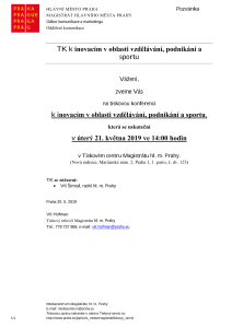 Tisková konference k inovacím v oblasti vzdělávání, podnikání a sportu