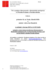 Tisková konference k podpisu Memoranda o dlouhodobé spolupráci na Portálu Pražana a Portálu občana