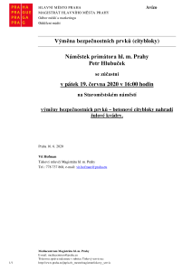 Výměna bezpečnostních prvků - betonové citybloky nahradí žulové kvádry