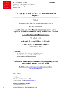 Tisková konference k projektu Knihy v kobce &#8211; autorská čtení na náplavce