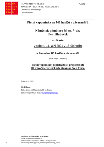 Pietní vzpomínka na 343 hasičů a záchranářů