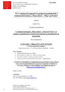 TK k zahájení kampaně na podporu podnikatelů a kulturních institucí „Moje město &#8211; Objevuj Prahu“