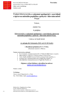 Podpis Memoranda o vzájemné spolupráci v souvislosti s úpravou místního poplatku z pobytu v Praze