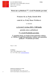 Pietní akt u příležitosti 77. výročí Pražského povstání